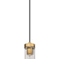Z-Lite Beau 5" 1-Light Rubbed Brass Pendant Light With Clear Glass Shade