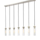 Z-Lite Beau 54" 7-Light Brushed Nickel Steel Clear Glass Shade Linear Chandelier