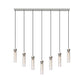 Z-Lite Beau 54" 7-Light Brushed Nickel Steel Clear Glass Shade Linear Chandelier