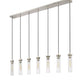 Z-Lite Beau 54" 7-Light Brushed Nickel Steel Clear Glass Shade Linear Chandelier