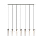 Z-Lite Beau 54" 7-Light Brushed Nickel Steel Clear Glass Shade Linear Chandelier