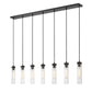 Z-Lite Beau 54" 7-Light Matte Black Steel Clear Glass Shade Linear Chandelier