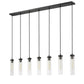 Z-Lite Beau 54" 7-Light Matte Black Steel Clear Glass Shade Linear Chandelier