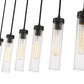 Z-Lite Beau 54" 7-Light Matte Black Steel Clear Glass Shade Linear Chandelier