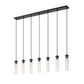 Z-Lite Beau 54" 7-Light Matte Black Steel Clear Glass Shade Linear Chandelier