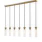 Z-Lite Beau 54" 7-Light Rubbed Brass Steel Clear Glass Shade Linear Chandelier