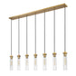 Z-Lite Beau 54" 7-Light Rubbed Brass Steel Clear Glass Shade Linear Chandelier