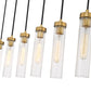 Z-Lite Beau 54" 7-Light Rubbed Brass Steel Clear Glass Shade Linear Chandelier