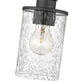 Z-Lite Beckett 6" 1-Light Matte Black Mini Pendant Light With Clear Seedy Glass Shade