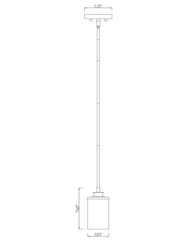 Z-Lite Beckett 6" 1-Light Matte Black Mini Pendant Light With Clear Seedy Glass Shade
