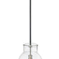 Z-Lite Bella 12" 1-Light Matte Black and Brushed Nickel Mini Pendant Light With Clear Glass Shade