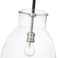 Z-Lite Bella 12" 1-Light Matte Black and Brushed Nickel Mini Pendant Light With Clear Glass Shade