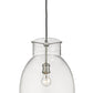 Z-Lite Bella 12" 1-Light Matte Black and Brushed Nickel Pendant Light With Clear Glass Shade