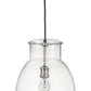 Z-Lite Bella 12" 1-Light Matte Black and Brushed Nickel Pendant Light With Clear Glass Shade