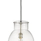 Z-Lite Bella 12" 1-Light Matte Black and Brushed Nickel Pendant Light With Clear Glass Shade