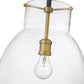 Z-Lite Bella 12" 1-Light Matte Black and Olde Brass Mini Pendant Light With Clear Glass Shade
