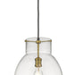 Z-Lite Bella 12" 1-Light Matte Black and Olde Brass Pendant Light With Clear Glass Shade
