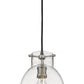 Z-Lite Bella 8" 1-Light Matte Black and Brushed Nickel Mini Pendant Light With Clear Glass Shade