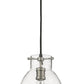 Z-Lite Bella 8" 1-Light Matte Black and Brushed Nickel Mini Pendant Light With Clear Glass Shade