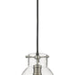 Z-Lite Bella 8" 1-Light Matte Black and Brushed Nickel Mini Pendant Light With Clear Glass Shade