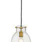 Z-Lite Bella 8" 1-Light Matte Black and Olde Brass Mini Pendant Light With Clear Glass Shade