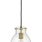 Z-Lite Bella 8" 1-Light Matte Black and Olde Brass Mini Pendant Light With Clear Glass Shade
