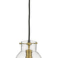 Z-Lite Bella 8" 1-Light Matte Black and Olde Brass Mini Pendant Light With Clear Glass Shade