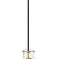 Z-Lite Bella 8" W x 11" H 1-Light Matte Black and Olde Brass Mini Pendant Light With Clear Glass Shade