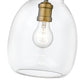 Z-Lite Bella 8" W x 11" H 1-Light Matte Black and Olde Brass Mini Pendant Light With Clear Glass Shade