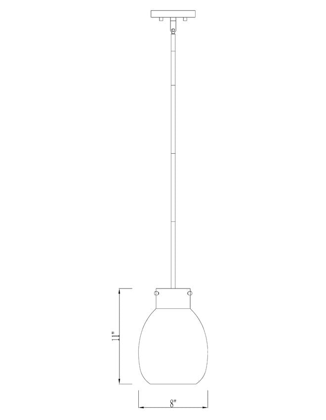 Z-Lite Bella 8" W x 11" H 1-Light Matte Black and Olde Brass Mini Pendant Light With Clear Glass Shade