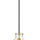 Z-Lite Bella 8" W x 11" H 1-Light Matte Black and Olde Brass Mini Pendant Light With Clear Glass Shade