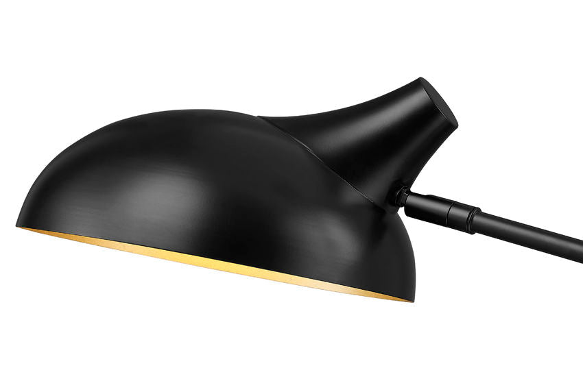 Z-Lite Bellamy 10" 2-Light Matte Black Island Light With Matte Black Outer and Gold Inner Shade