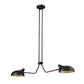 Z-Lite Bellamy 10" 2-Light Matte Black Island Light With Matte Black Outer and Gold Inner Shade