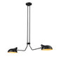 Z-Lite Bellamy 10" 2-Light Matte Black Island Light With Matte Black Outer and Gold Inner Shade