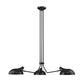 Z-Lite Bellamy 46" 3-Light Matte Black Pendant Light With Matte Black and Gold Shade