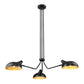 Z-Lite Bellamy 46" 3-Light Matte Black Pendant Light With Matte Black and Gold Shade