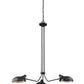 Z-Lite Bellamy 46" 3-Light Matte Black Pendant Light With Matte Black and Gold Shade