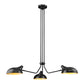 Z-Lite Bellamy 46" 3-Light Matte Black Pendant Light With Matte Black and Gold Shade