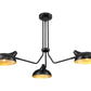 Z-Lite Bellamy 46" 3-Light Matte Black Semi Flush Mount With Matte Black and Gold Shade