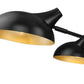 Z-Lite Bellamy 46" 3-Light Matte Black Semi Flush Mount With Matte Black and Gold Shade