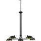 Z-Lite Bellamy 52" 5-Light Matte Black Pendant Light With Matte Black and Gold Shade