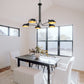 Z-Lite Bellamy 52" 5-Light Matte Black Pendant Light With Matte Black and Gold Shade