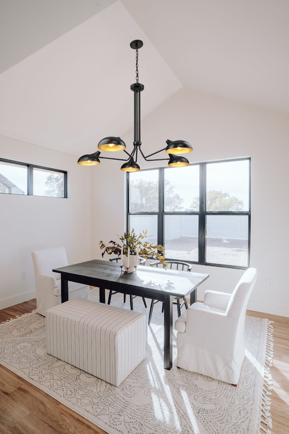 Z-Lite Bellamy 52" 5-Light Matte Black Pendant Light With Matte Black and Gold Shade