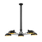 Z-Lite Bellamy 52" 5-Light Matte Black Pendant Light With Matte Black and Gold Shade