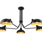 Z-Lite Bellamy 52" 5-Light Matte Black Semi Flush Mount With Matte Black and Gold Shade