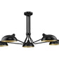 Z-Lite Bellamy 52" 5-Light Matte Black Semi Flush Mount With Matte Black and Gold Shade