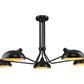 Z-Lite Bellamy 52" 5-Light Matte Black Semi Flush Mount With Matte Black and Gold Shade