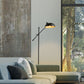 Z-Lite Bellamy 52" Matte Black Steel Floor Lamp With Matte Black and Gold Shade