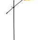 Z-Lite Bellamy 52" Matte Black Steel Floor Lamp With Matte Black and Gold Shade