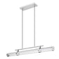 Z-Lite Benoit 44" 1-Light LED-Integrated Brushed Nickel Steel Frame Clear Glass Shade Linear Chandelier